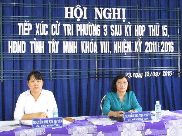 Chủ tịch UBND tỉnh Nguyễn Thị Thu Thủy tiếp xúc với cử tri phường 3, thành phố Tây Ninh 