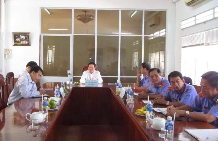 Bí thư Tỉnh uỷ Trần Lưu Quang làm việc với Ban cán sự Đảng Viện kiểm sát nhân dân tỉnh Tây Ninh