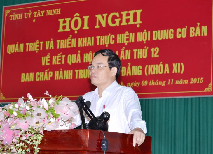 Ban Thường vụ Tỉnh ủy: Quán triệt và triển khai nội dung cơ bản về kết quả Hội nghị lần thứ 12 Ban Chấp hành Trung ương Đảng (khóa XI)