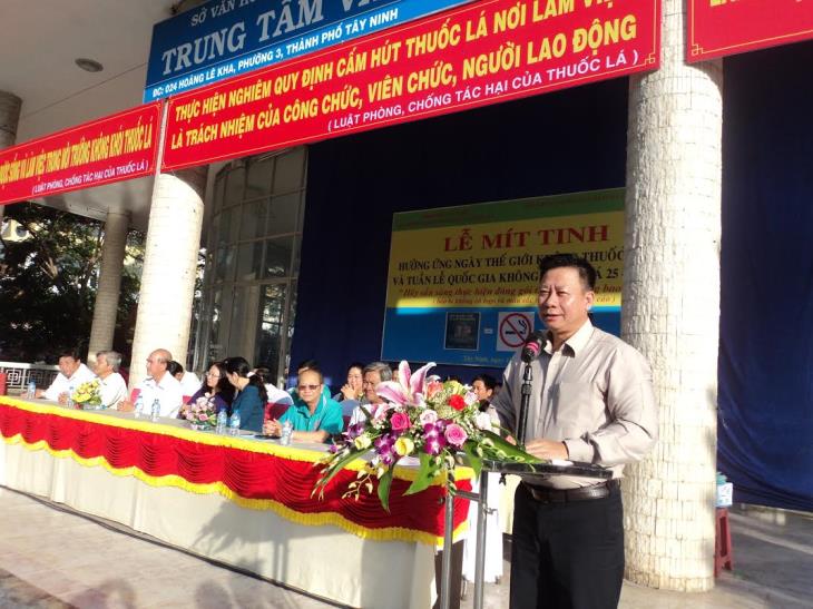 Tây Ninh tổ chức lễ mít tinh, diễu hành hưởng ứng Ngày Thế giới không thuốc lá 31/5/2016 và Tuần lễ Quốc gia không thuốc lá năm 2016
