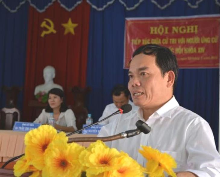 Ứng cử viên đại biểu Quốc hội khóa XIV tiếp xúc với cử tri Tân Châu 