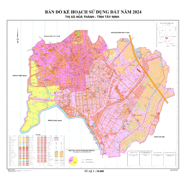 Phê duyệt kế hoạch sử dụng đất đến năm 2024 thị xã Hòa Thành