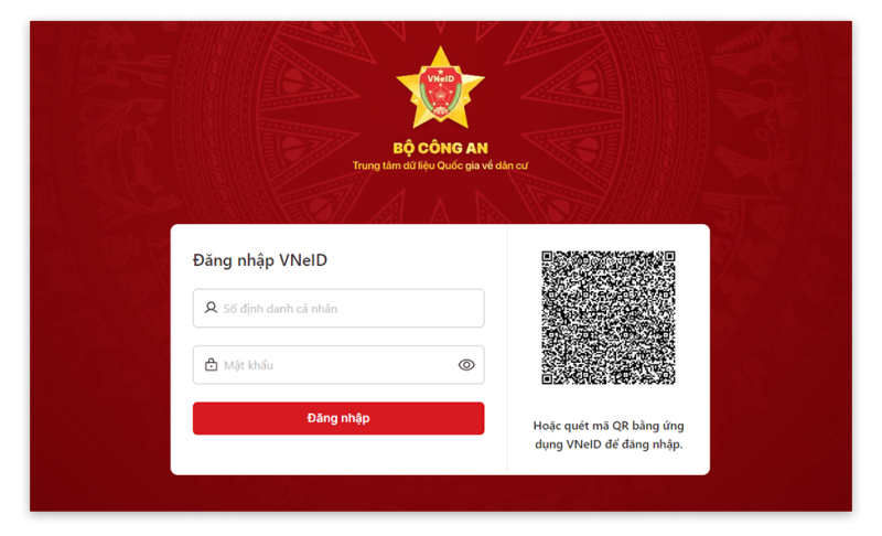 Hướng dẫn sử dụng tài khoản định danh diện tử (VNeID) đăng nhập Cổng dịch vụ công Quốc gia