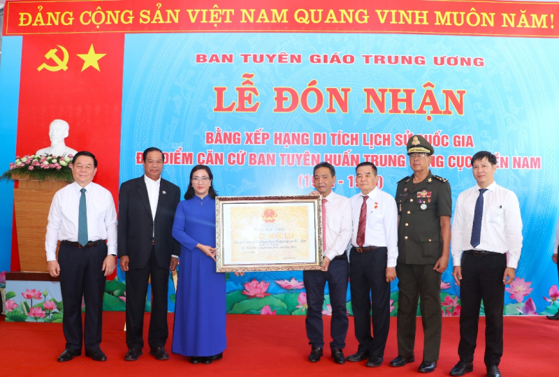 Căn cứ Ban Tuyên huấn Trung ương Cục miền Nam được xếp hạng di tích quốc gia