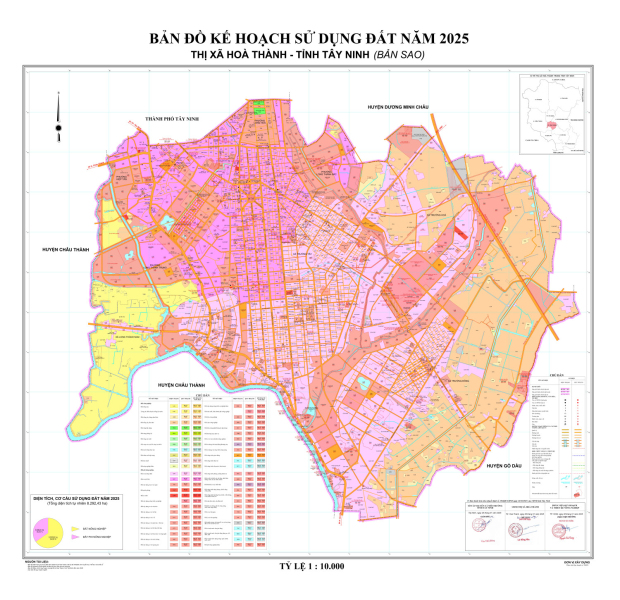 Phê duyệt kế hoạch sử dụng đất năm 2025 thị xã Hoà Thành
