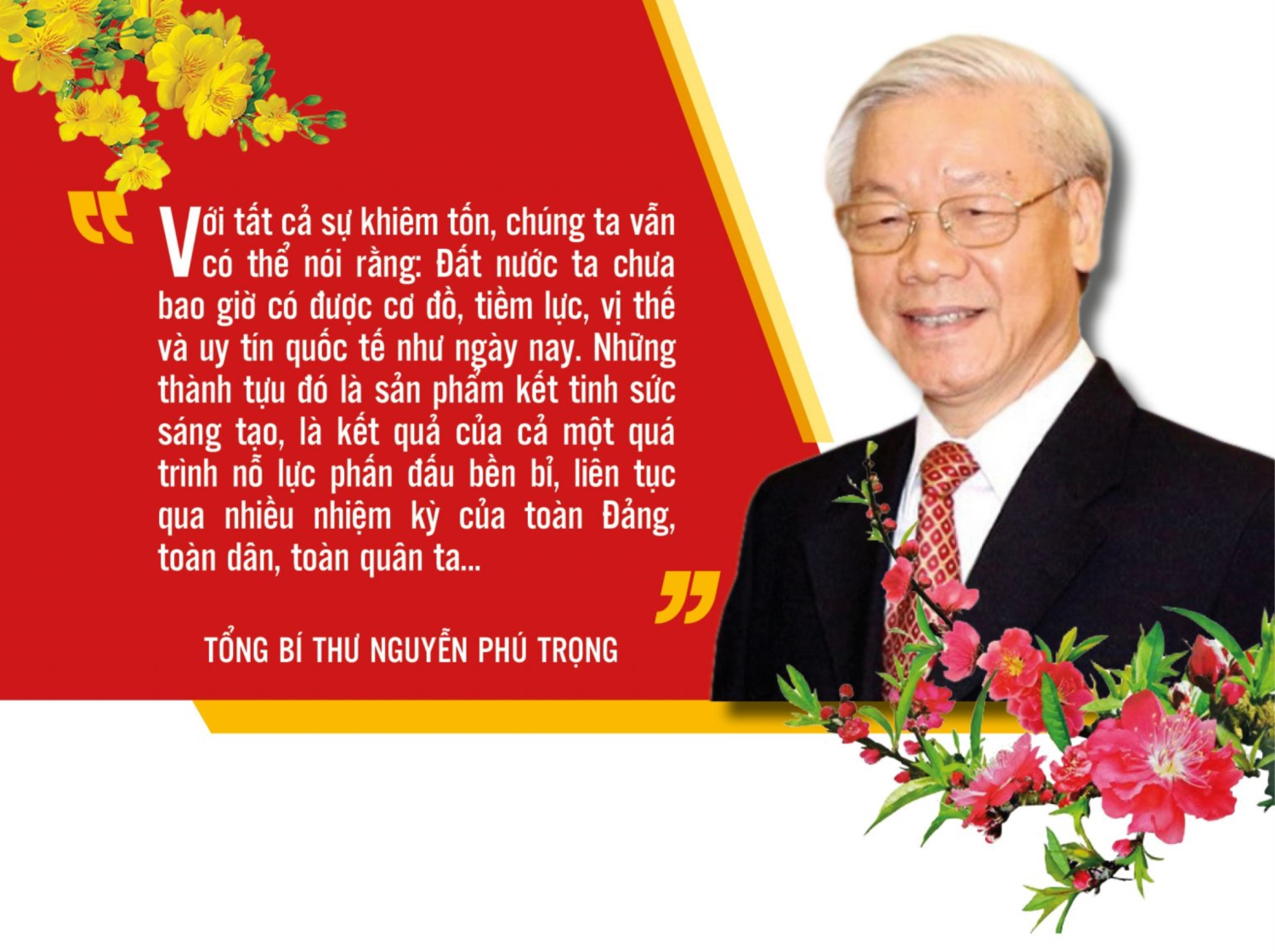 Bài viết “Tự hào và tin tưởng dưới lá cờ vẻ vang của Đảng, quyết tâm xây dựng một nước Việt Nam ngày càng giàu mạnh, văn minh, văn hiến và anh hùng” của Tổng Bí thư Nguyễn Phú Trọng