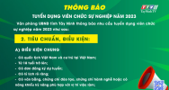 THÔNG BÁO Tuyển dụng viên chức sự nghiệp năm 2023